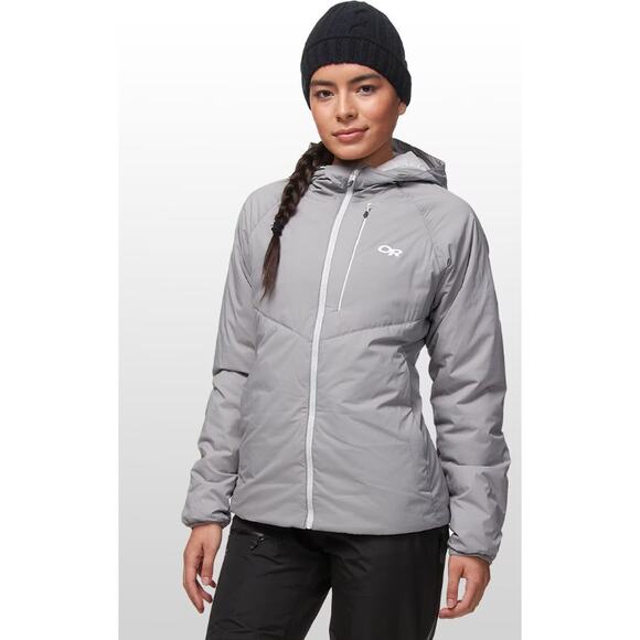 OUTDOOR RESEARCH Gray Refuge Hooded Insulated Jacket Women's Size XS Hiking - Picture 14 of 14